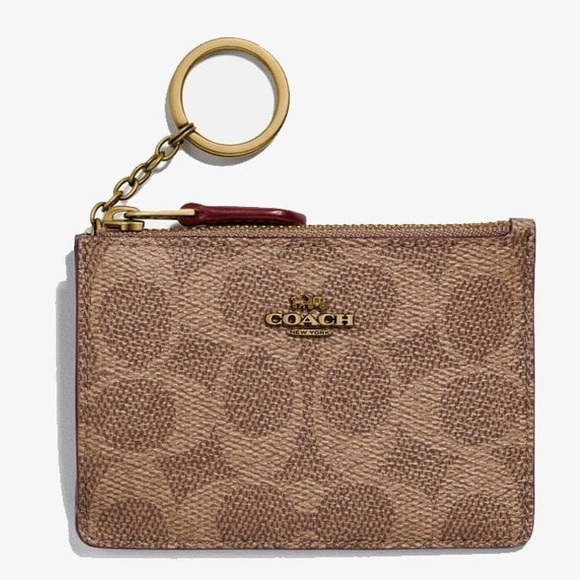 COACH Color Block Coated Canvas Signature Mini Skinny Wallet - Picture 2 of 8